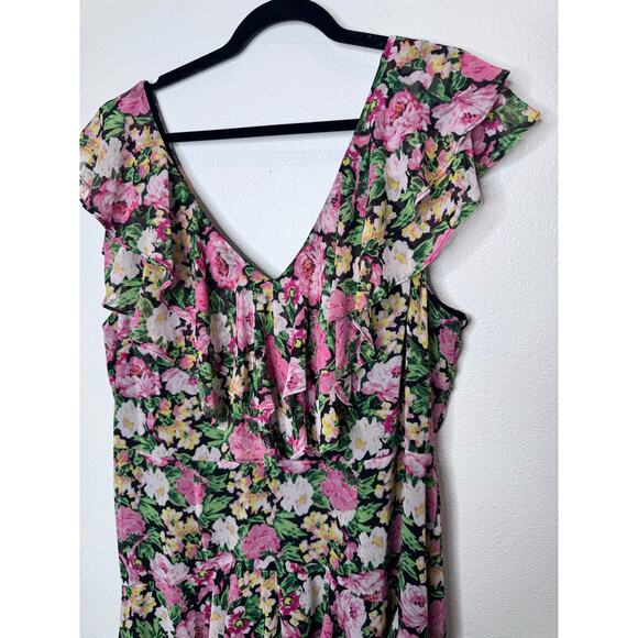 WAYF Nordstrom Tiered Ruffle Floral Maxi Dress XL - Picture 4 of 7
